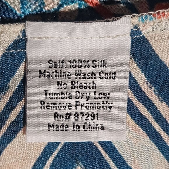 Johnny Was Women Silk Boho Tunic XS Multicolor Floral Geometric Coastal Indie - Picture 4 of 9